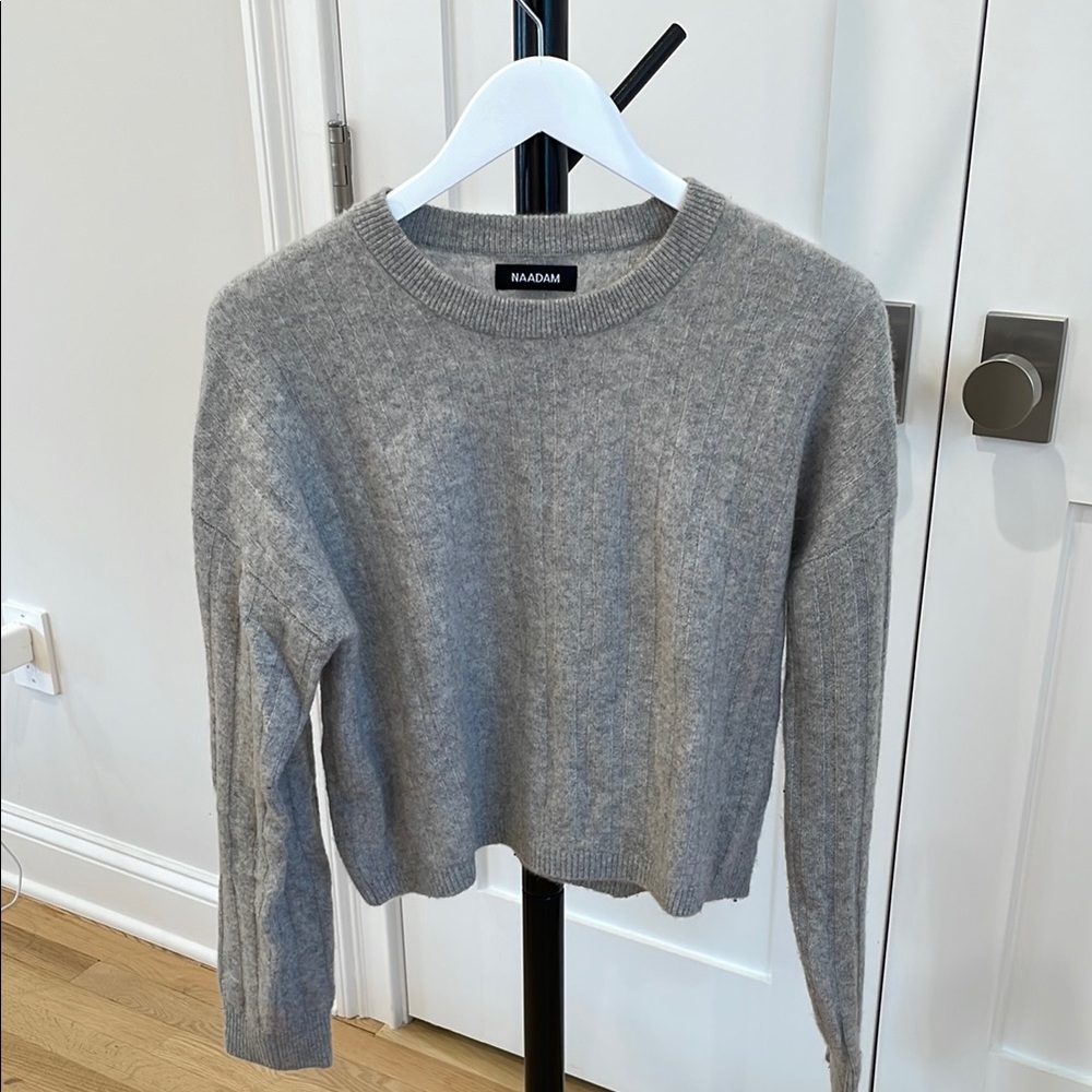NAADAM Gray Knit Cashmere Sweater
